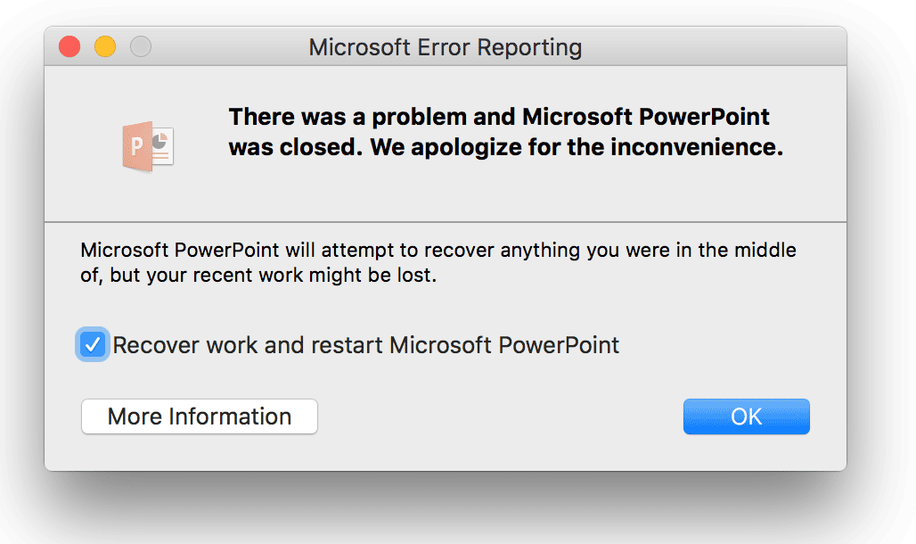 microsoft error reporting for mac update